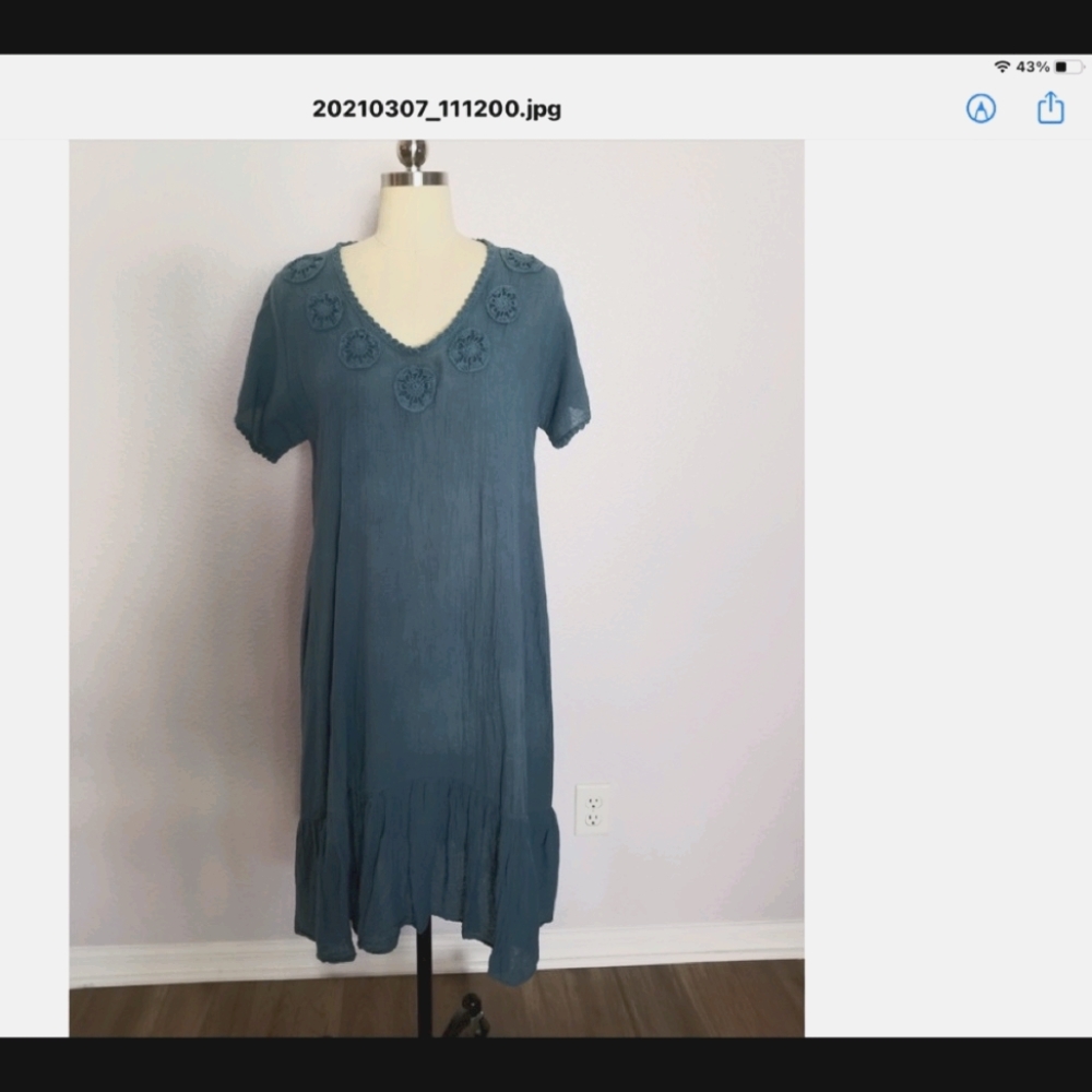 JP&MATTIE blue rosette embellished dress